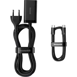 Мережевий зарядний пристрій Baseus GaN3 Pro Desktop Fast Charger 2C+2U 65W + Cable USB-C to USB-C Black (CCGP040101) [80903] - мініатюра 6