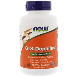 Пробіотики, Gr8-Dophilus, 120 вегетаріанських капсул Now Foods vit0002211