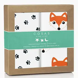 Пелюшки багаторазові Cosas дитячі Fox Paw 2 шт., 80х100 см, білі