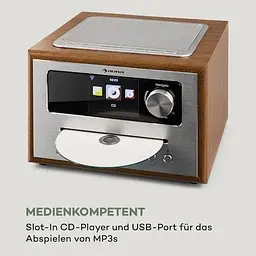 Радіо-інтернет Auna Silver Star CD Cube (10033003) Коричневий - мініатюра 3