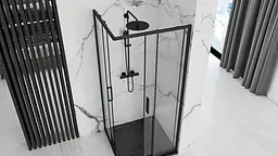 Душова кабіна Rea Punto 90x90 black REA-K4801, Чорний, Універсальна, прозорий - мініатюра 3