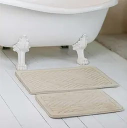 Набір килимків для ванної /туалету фланелевий Lovely Svi 2шт: 50 x 80 см + 40 x 60 x 1.5 см Бежевий (191125) 