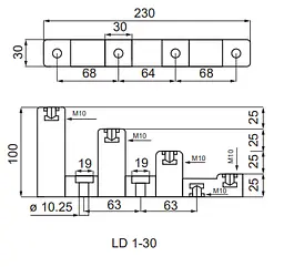 Ізолятор‑тримач ступінчастий LD 1‑30 АСКО‑УКРЕМ (A0150100009) - мініатюра 3