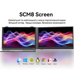 Монітор Blackview 15.3" SCM8 Single Screen Portable monitor 2 in 1 Grey Black FHD IPS 60Hz (BVSCM8) - мініатюра 11