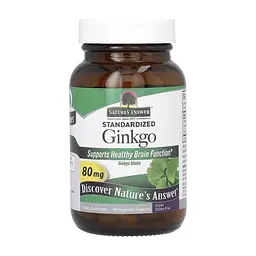 Травы Nature's Answer Гинкго Билоба, 80 мг, Standardized Ginkgo, 60 вегетарианских капсу (NTA-16387)