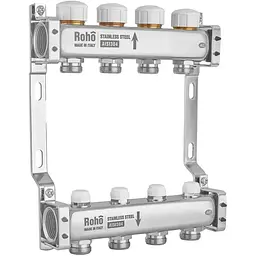 Колектор з термостатичними та запірними клапанами Roho R805-04M - 1"x 4 вих RO1044