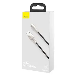 Дата кабель Baseus Cafule Metal USB to Lightning 2.4A (2m) (CALJK-B0) Black - мініатюра 6