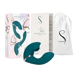 Вібратор Swan The Monarch Swan Teal Вакуумний, 24 см зелений - мініатюра 6