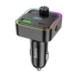 FM-трансмітер модулятор HOCO E81 (USB/Type-C PD30W/3A QC3.0) BT FM transmitter Чорний