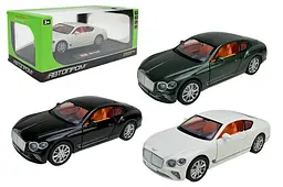 Іграшкова легкова машинка Bentley Continental GT 1:24 Автопром світлозвукові ефекти AP7715, 3 кольори, короб. 29х16х12, 6см