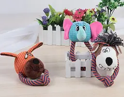 М'яка іграшка для собак невеликих порід з мотузкою: Dog, Monkey & Elephant - мініатюра 6