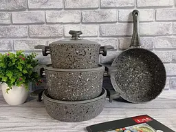 Набір посуду O.M.S. Collection 3028SLC Grey 7 предметів - мініатюра 1