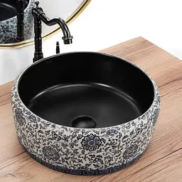 Умивальник Rea Florisa black matt накладний REA-U3307, Цветной - мініатюра 2