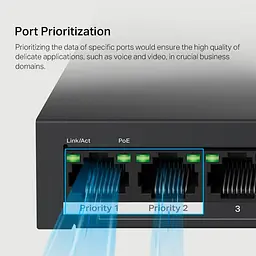 Комутатор Mercusys 10-портовий 10/100 Мбіт/с ( 8 портів PoE +) Mercusys, MS110P (MS110P) - мініатюра 4