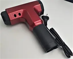 М'язовий масажер для тіла ручний 220V портативний 4 насадки Fascial Gun RF-709 червоний - мініатюра 5