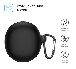 Силіконовий чохол для навушників OPPO Enco Air3, Hang Case, чорний, ультратонкий захисний кейс товщиною 2 мм, захист від подряпин, пилу та ударів, компактний, з карабіном для кріплення, ArmorStandart (ARM79938) - мініатюра 2