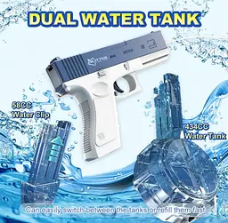 Електричний водяний пістолет високого тиску для дітей і дорослих Glock Water Gun синій - мініатюра 7