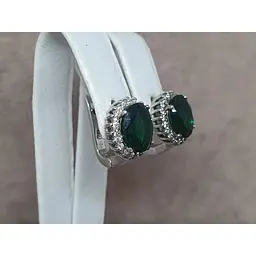 Срібні сережки TOP Silver з фіанітами. 9520116З - мініатюра 3