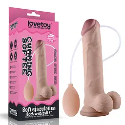 Фалоімітатор - Soft Ejaculation Cock With Ball 9"
