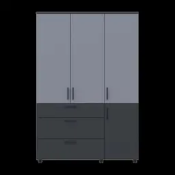 Шафа для одягу Doros Торн Антрацит/Сірий 3 ДСП/3Ш (полиці) 135х51.6х200 (44900522) - мініатюра 7