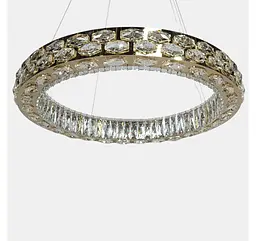 Світлодіодна люстра підвісна Artlight 8220-600GD з круглим кришталевим корпусом в золотому кольорі, 89W - мініатюра 4