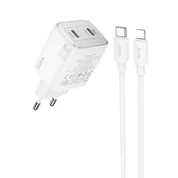 МЗП N42 Elogiado PD45W (2USB-C) + кабель Type-C to Lightning White Hoco teh0029641