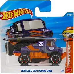 Базова машинка Hot Wheels Truckin' Along Mercedes-Benz Unimog 1300L темно-фіолетова (5785) JJJ32-N521