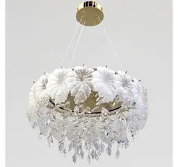 Світлодіодна підвісна люстра Artlight 005/600GD, 113 Вт, золото та скляний декор - мініатюра 2
