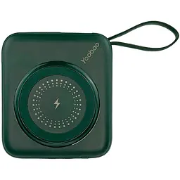 Павербанк Yoobao W1 / 10000 мАг / до 22.5 Вт / USB-C, USB-A, Micro-USB, MagSafe, Lightning / PD+QC / З кабелем / Зелений