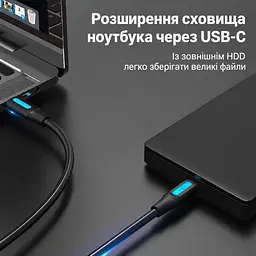 Кабель Vention COWBF USB-C - Mini-USB 1 м чорний (COWBF) - мініатюра 11