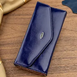 Гаманець жіночий конверт із гладкої екошкіри KIVI 19068 синій - мініатюра 1