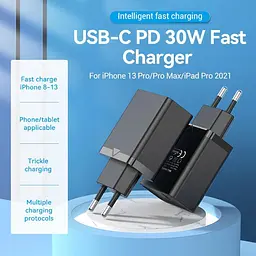 Зарядний пристрій Vention USB-C 30W PD3.0 QC4.0 PPS Black (FAIB0-EU) - мініатюра 2