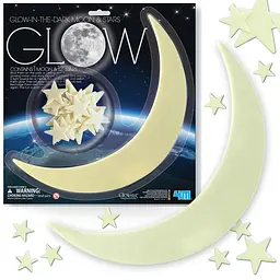 Набір сяючих наклейок 4M Glow Місяць та зірки 13 шт. (00-05215) - мініатюра 3