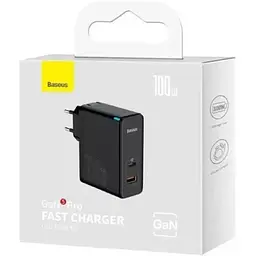Зарядний пристрій Baseus GaN5 Pro C+U 100W + Type-C Cable Black (CCGP090201) - мініатюра 5