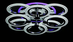 Люстра стельова LED Splendid Ray LK235/4+4+A, 160W, хром, сучасний стиль з пультом - мініатюра 2