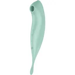 Вакуумний кліторальний стимулятор з вібрацією Satisfyer Twirling Pro+ зелений