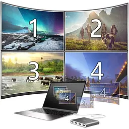 USB-Хаб j5create JCA366-N USB-C на 4xHDMI (JCA366-N) - мініатюра 8