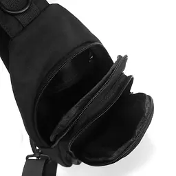 Чоловіча сумка тканинна Lanpad Чорна (63745 black) - мініатюра 5