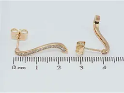 Сережки Xuping Позолота 18K пусети "Хвилясті доріжки цирконію" (159684) - мініатюра 2