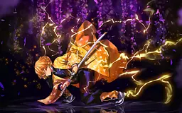 Дерев'яний фігурний пазл Зеницу Агацума (Zenitsu Agatsuma), А3, Дерев'яна коробка 200 елементів
