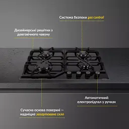Поверхня газова на склі Weilor GG 604 BL - мініатюра 2