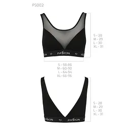 Топ з прозорою вставкою Passion PS002 TOP XL, black - мініатюра 6
