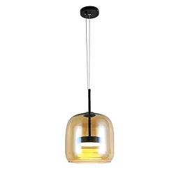 Світильник підвісний LED Levistella 909XL157-1 led (220) BK+AM, 9W, чорний + коричневий, 1400мм, три режими, для вітальні - мініатюра 2