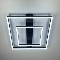 Сучасний LED-світильник у чорному корпусі із двох квадратів 50х50 см | Line F | Арт. 331-500 BK - мініатюра 2