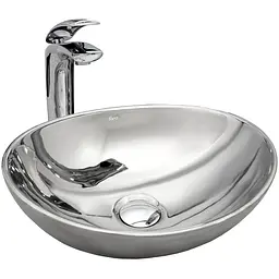 Умивальник Rea Sofia silver накладний сріблястий REA-U0852, Хром