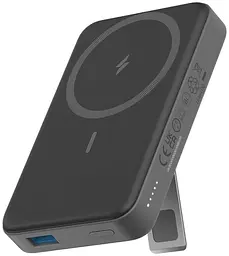 Магнітний Magsafe повербанк Anker A1652 Mag Go 10 000 mAh з бездротовою зарядкою та підставкою чорний - мініатюра 2