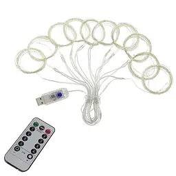 Світлодіодна гірлянда штора Led Glow крапля роси 3x3 м 300 led з пультом біла - мініатюра 3