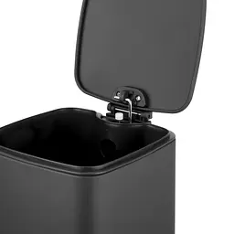 Відро для сміття з плавним закриттям квадратне Zerix Kubix-TC0108 8 л Black ZX5892, Чорний матовий - мініатюра 6