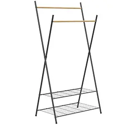 Стійка для одягу Casa Si Garment Rack Bamboo Black (CS92309W04) - мініатюра 3