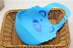 Силіконовий слинявчик з кишенею Kiddy Блакитний Котик 02677 - мініатюра 2